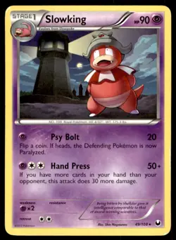 2012 Pokemon Black & White - Dark Explorers Slowking #49 Heavy Play - Image 1