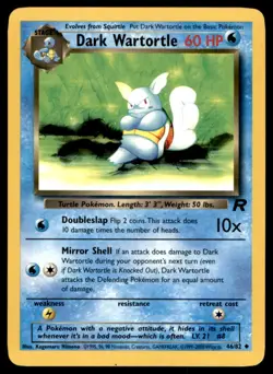 2000 Pokemon Classic - Team Rocket Dark Wartortle #46 Light Play - Image 1