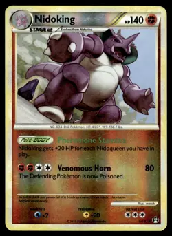 2010 Pokemon HeartGold & SoulSilver - Triumphant Nidoking #6 Holo Heavy Play - Image 1
