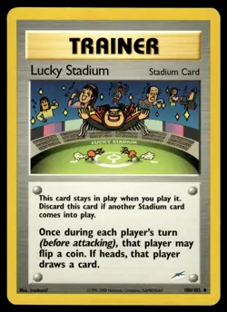2002 Pokemon Neo - Destiny Lucky Stadium #100 Light Play - Image 1
