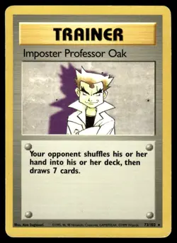 1999 Pokemon Base Set Imposter Professor Oak #73 Heavy Play - Image 1