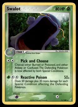 2006 Pokemon EX - Crystal Guardians Swalot #11 Holo Heavy Play - Image 1