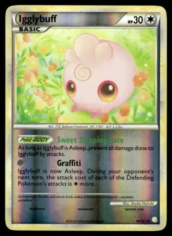 2010 Pokemon HeartGold & SoulSilver Igglybuff #44 Holo Heavy Play - Image 1
