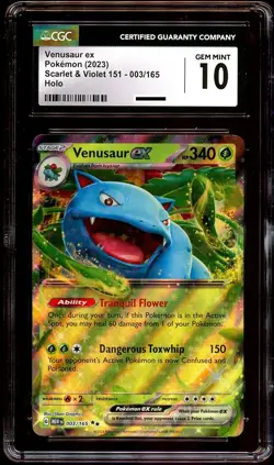 CGC 10 GEM MINT Venusaur Ex 003/165 HOLO RARE 151 Pokemon Card - Image 2