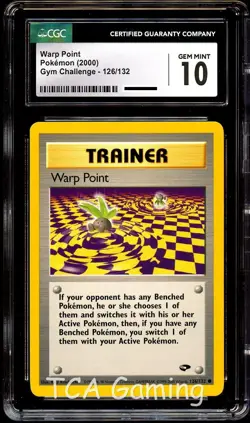 CGC 10 GEM MINT Warp Point 126/132 Gym Challenge Pokemon Card - Image 1