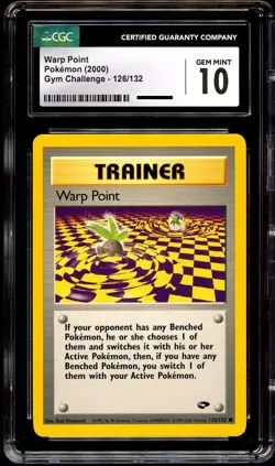 CGC 10 GEM MINT Warp Point 126/132 Gym Challenge Pokemon Card - Image 2