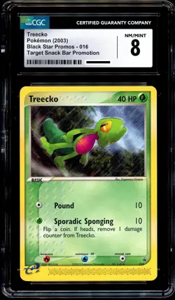 CGC 8 NM-MINT Treecko 016 TARGET Snack Bar Black Star PROMO Pokemon Card - Image 2