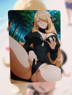 Cynthia Pokemon Anime Waifu Sexy Goddess Doujin Lewd Hentai Card - Image 1