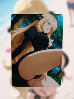 Cynthia Pokemon Anime Waifu Sexy Goddess Doujin Lewd Hentai Card - Image 1