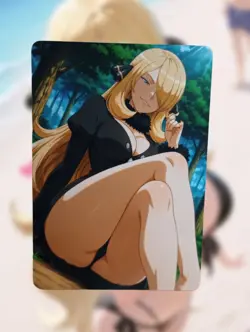 Cynthia Pokemon Anime Waifu Sexy Goddess Doujin Lewd Hentai Card - Image 1