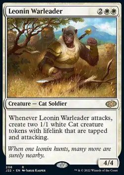 MTG Magic the Gathering Leonin Warleader (208/835) Jumpstart 2022 LP - Image 1