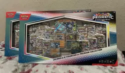 2x Pokemon TCG Prismatic Evolutions Lucario EX + Tyranitar EX Premium Collection - Image 1