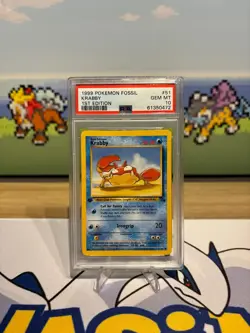 Pokemon TCG Krabby 51/62 Fossil 1st Edition PSA 10 WOTC - Image 1