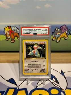 Pokemon TCG Sabrina's Porygon 98/132 Gym Challenge 1st Edition PSA 10 WOTC - Image 1
