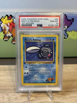Pokemon TCG Misty's Poliwag Gym Challenge 89 Regular 1st Edition PSA 10 WOTC - Image 1