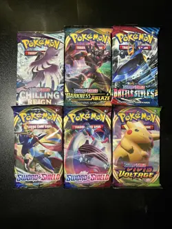 6x Pokemon Booster Pack Lot, Sealed - Image 1