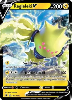 Pokemon Regieleki V (SWSH280/318) SWSH Black Star Promos NM HOLO - Image 1