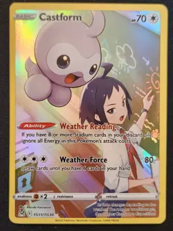 Castform TG11/TG30 SWSH Lost Origin Trainer Gallery FA Holo Rare Pokemon 2022 NM - Image 1