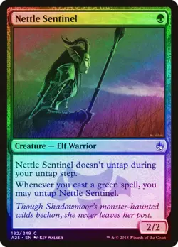 Nettle Sentinel FOIL Masters 25 NM Green Common MAGIC GATHERING CARD ABUGames - Image 1