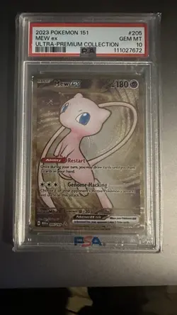 Pokemon Mew EX TCG Metal Gold Scarlet & Violet 151 Card 205/165 UPC Promo PSA 10 - Image 1