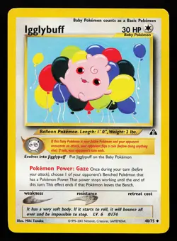 Igglybuff 40/75 Uncommon Neo Discovery Pokemon Card - Image 1