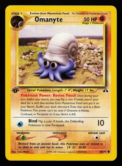 Omanyte 60/75 1st Edition Neo Discovery Pokemon Card - Image 1