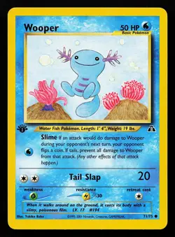 Wooper 71/75 1st Edition Neo Discovery Pokemon Card - Image 1