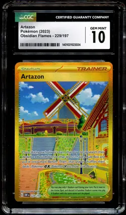 CGC 10 GEM MINT Artazon 229/197 SECRET RARE Obsidian Flames Pokemon Card 024 - Image 2