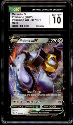 CGC 10 GEM MINT Melmetal V 047/078 HOLO RARE Go! Pokemon Card 198 - Image 2
