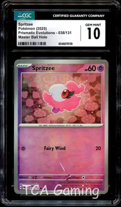 CGC 10 GEM MINT Spritzee 038/131 MASTER BALL REVERSE HOLO Pokemon Card 139 - Image 1