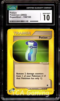 CGC 10 GEM MINT Potion 156/165 Expedition Base Set Pokemon Card - Image 1
