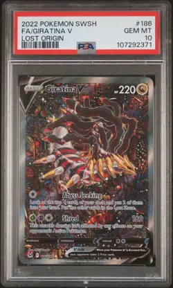 2022 POKEMON SWORD & SHIELD LOST ORIGIN #186 FULL ART/GIRATINA V PSA 10 - Image 1
