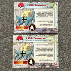 Omastar 139 Topps Pokemon Series 3 Blue Logo First Print Holo and Non Holo NM - Image 2