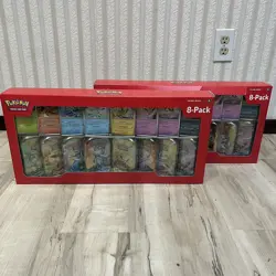 LOT OF 2 Pokemon TGC Prismatic 8 Mini Tin Costco Bundle Brand New Factory Sealed - Image 1