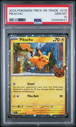 2024 POKEMON TRICK OR TRADE #018 PIKACHU PSA 10 - Image 1