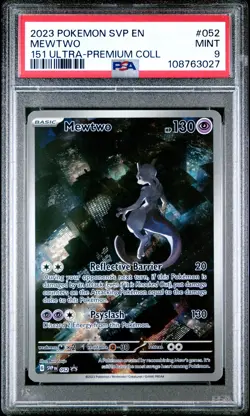 2023 POKEMON SVP EN-SV BLACK STAR PROMO 151 ULTRA-PREM COLL #052 MEWTWO PSA 9 - Image 1