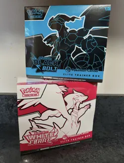 Pokemon Center Black Bolt and White Flare ETB Elite Trainer Box Set of 2 Sealed - Image 1