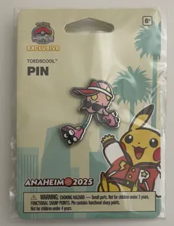 Pokemon World Championships 2025 Anaheim Varsity Toedscool Pin Sealed - Image 1