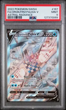 2022 POKEMON SWORD & SHIELD ASTRAL RADIANCE FULL ART/ORIGIN FORME PALKIA V PSA 9 - Image 1