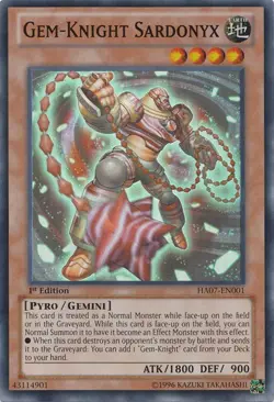 1 x Gem-Knight Sardonyx - HA07-EN001 - Super Rare - Unlimited Edition Near Mint, - Image 1