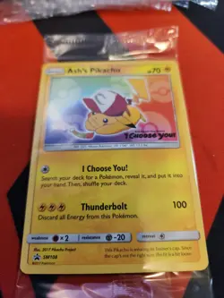 SEALED Ash’s Pikachu TCG SM108 2017 Promo Card Pokemon "I Choose You" 1 Card - Image 2