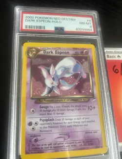 Pokemon PSA 8 NM-MINT 2002 Dark Espeon Neo Destiny Holo Card w/ swirl - Image 2