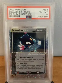 Pokemon Cards PSA 8 Sneasel EX - Holo EX Ruby & Sapphire 103/109 - Image 1