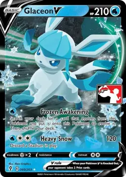 1x Glaceon V - 040/203 - Ultra Rare Lightly Played Pokemon Prize Pack Series - Image 1