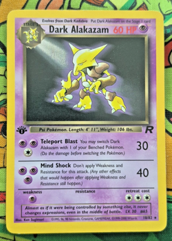 Dark Alakazam - 1st Edition - 18/82 Team Rocket - Pokemon TCG 2000 LP Light Play - Image 1