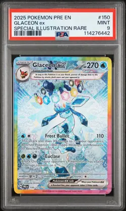 2025 POKEMON PRE EN-PRISMATIC EVOLUTIONS #150 GLACEON EX PSA 9 - Image 1