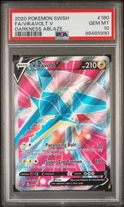 2020 POKEMON SWORD & SHIELD DARKNESS ABLAZE #180 FULL ART/VIKAVOLT V PSA 10 - Image 1