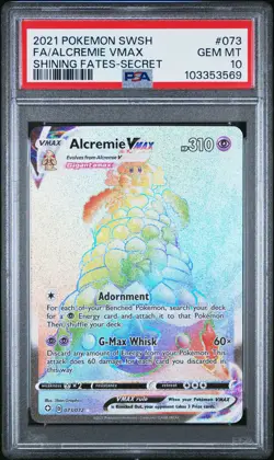 2021 POKEMON SWORD & SHIELD SHINING FATES SECRET FULL ART/ALCREMIE VMAX PSA 10 - Image 1