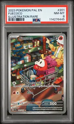 2023 POKEMON PAL EN-PALDEA EVOLVED ILLUSTRATION RARE #201 FUECOCO PSA 8 - Image 1