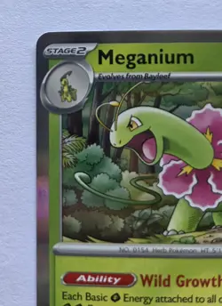 Pokemon TCG Meganium Pre-Release Mega Evolutions Stamped Black Star Promo - LP - Image 2